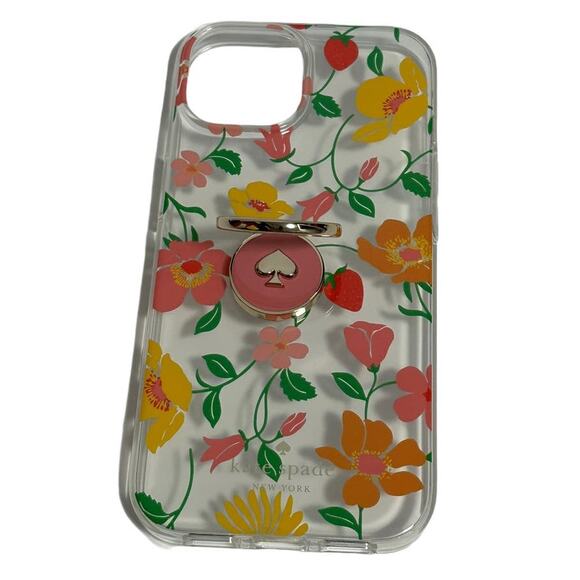 Kate Spade Strawberry Garden Iphone 15 Stability Ring And Case - Picture 5 of 6